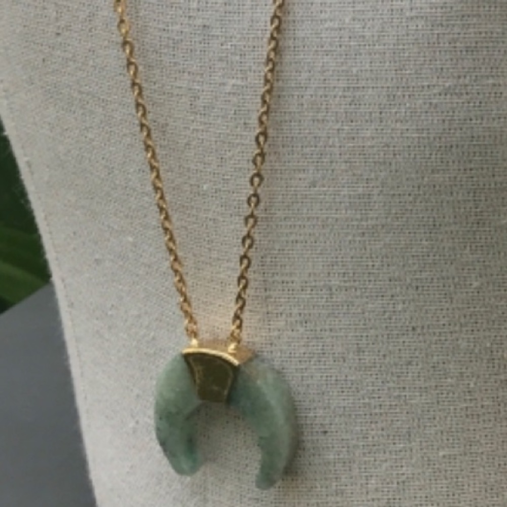 Jade Crescent Essential Oil Diffuser Necklace. - image 3